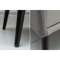 Retro noční stolek Ribble ze šedého sametu s černými kovovými nožičkami 45cm