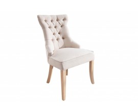 Chesterfield jídelní židle Torino s chesterfield prošíváním v bílé barvě a klepadlem 96cm
