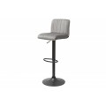 Designová čalouněná barová židle Portland se šedým sametovým potahem 109cm