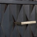 Art-deco luxusní příborník Barz s dekorativními černými dvířky a zlatými nohama 152cm