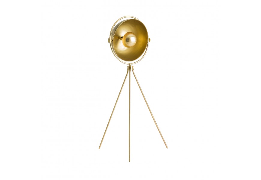 Art-deco zlatá stojací lampa Lure na třech nožičkách 165cm