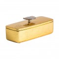 Art-deco luxusní krabička Lera v zlatém provedení s dekorativním úchytem na víku 25cm