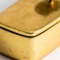 Art-deco luxusní krabička Lera v zlatém provedení s dekorativním úchytem na víku 25cm
