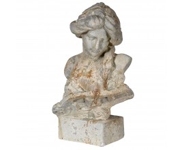 Vintage dekorační busta ženy Aldea z pryskyřice v přírodních tónech