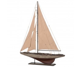 Stylový dřevěný model námořní jachty v starožitném vzhledu 98cm
