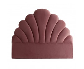 Art-deco růžové čelo postele Ossera ve tvaru mušle ze sametu 160cm