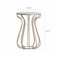 Art-deco luxusní příruční stolek Tweng s kruhovou mramorovou deskou 42cm