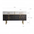 Art-deco luxusní komoda Glees z mangového dřeva se zlatými prvky 153cm
