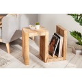Industriální příruční stolek Mango natur z masivního dřeva 60cm