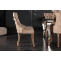 Stylov&aacute; židle Torino s Chesterfield pro&scaron;&iacute;v&aacute;n&iacute;m se sametov&yacute;m potahem hněd&eacute; barvy s klepadlem 96cm