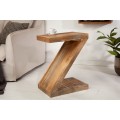 Masivn&iacute; př&iacute;ručn&iacute; stolek Sheesham z mangov&eacute;ho dřeva ve tvaru p&iacute;smene Z 45cm