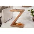 Masivn&iacute; př&iacute;ručn&iacute; stolek Sheesham z mangov&eacute;ho dřeva ve tvaru p&iacute;smene Z 45cm