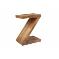 Masivní příruční stolek Sheesham z mangového dřeva ve tvaru písmene Z 45cm