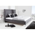 Chesterfield luxusní manželská postel Caledonia stříbrné barvy 190cm