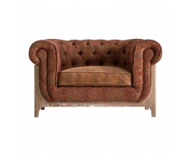 Vintage křeslo Chesterfield Bath červenohnědé 120cm