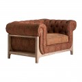 Vintage křeslo Chesterfield Bath červenohnědé 120cm