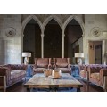 Vintage křeslo Chesterfield Bath červenohnědé 120cm