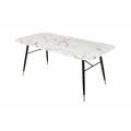 Retro designový jídelní stůl Forisma s bílou povrchovou deskou s mramorovým vzhledem 180 cm