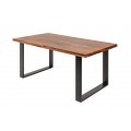 Industriální designový masivní jídelní stůl Steele Craft z palisandrového dřeva 140cm