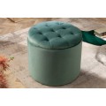 Zámecká nadčasová mátová taburetka Modern Barock s úložným prostorem 50cm