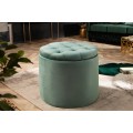 Zámecká nadčasová mátová taburetka Modern Barock s úložným prostorem 50cm