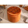 Zámecká luxusní oranžová taburetka Modern Barock s úložným prostorem 50cm