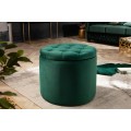 Zámecká designová smaragdová taburetka Modern Barock s úložným prostorem 50cm