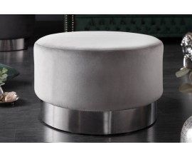 Barokní vkusná stříbrná taburetka Modern Barock se sametovým potahem 55cm
