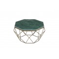 Art-deco mramorový konferenční stolek Adamantino s geometrickou podstavou z kovu 69cm