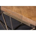 Art-deco jedinečný konferenční stolek Adamantino s dřevěnou deskou a kovovou konstrukcí ve tvaru diamantu 69cm