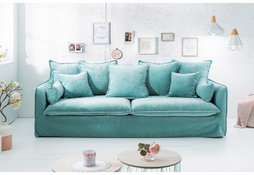 Designov&aacute; sedačka Heaven samet aqua