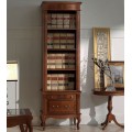 Luxusní rustikální intarzovaná knihovna na nožičkách CASTILLA z masivu 62cm