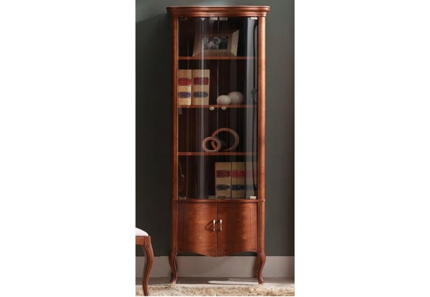 Luxusní rustikální knihovna RUSTICA se skleněnými dvířky 78cm