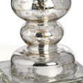 Antický skleněný stříbrný stojan na svíčku 24cm