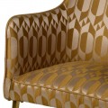 Art-deco luxusní zlatá židle Glamoure I s geometrickým zrcadlovým motivem 85cm