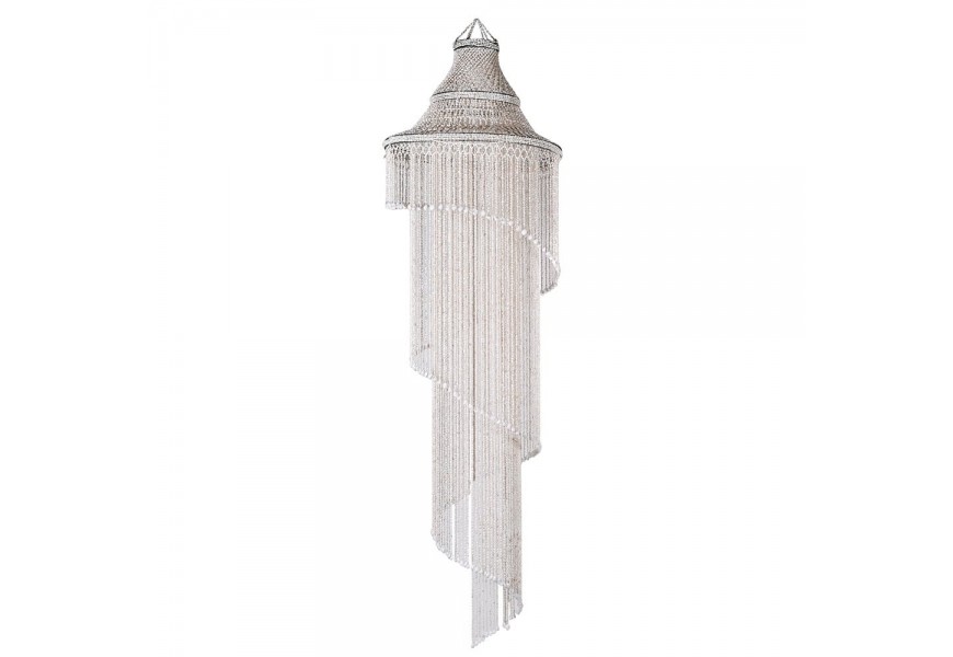 Jedinečný bílý dekorativní lustr Seaslant I z množství mušlí 230cm