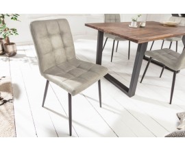 Designov&aacute; čalouněn&aacute; j&iacute;deln&iacute; židle Modena z mikrovl&aacute;kna v &scaron;ed&eacute; barvě 87cm