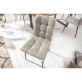 Designov&aacute; čalouněn&aacute; j&iacute;deln&iacute; židle Modena z mikrovl&aacute;kna v &scaron;ed&eacute; barvě 87cm
