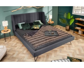 Art-deco nadčasová čalouněná manželská postel Tesinna šedé barvy 180cm