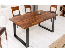 Industriální nadčasový hnědý jídelní stolek Steele Craft z masivního dřeva 200cm