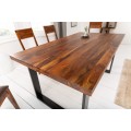 Industriální nadčasový hnědý jídelní stolek Steele Craft z masivního dřeva 200cm