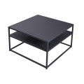 Industriální minimalistický černý konferenční stolek Industria Durante s policí 70cm