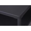 Industriální jedinečný černý obdélníkový konferenční stolek Industria Durante s policí 100cm