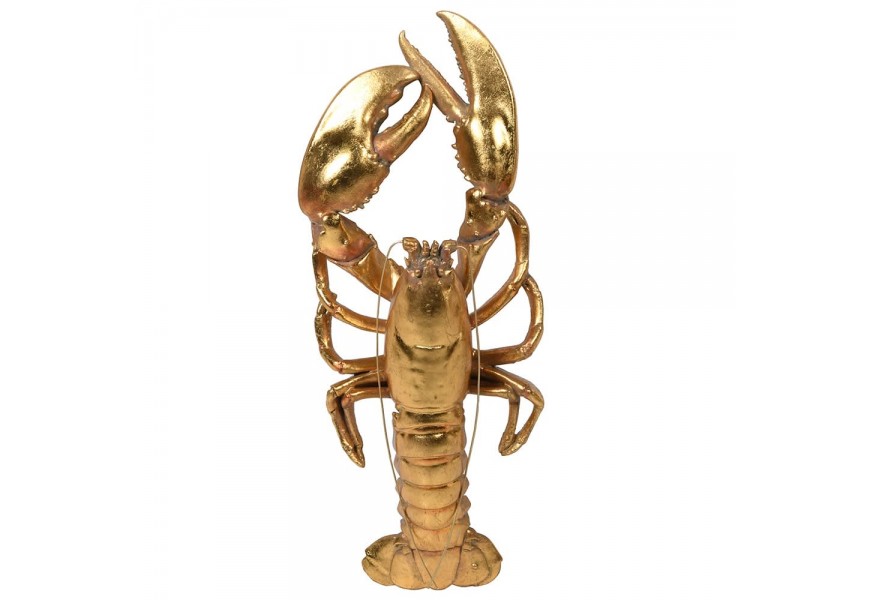 Art-deco zlatá dekorace Langosta ve tvaru mořského raka 50cm