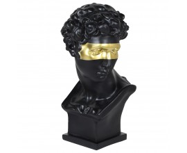 Art-deco luxusní černá busta Cabez se zlatou maskou 57cm