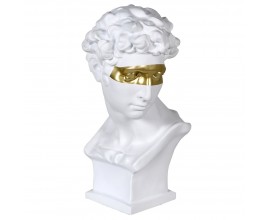 Art-deco bílá busta Cabez se zlatou maskou 57cm