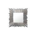 Art-deco stylové čtvercové nástěnné zrcadlo Cuadrado v tlustém rámu stříbrné barvy 96cm