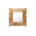 Art-deco designové čtvercové nástěnné zrcadlo Cuadrado v tlustém rámu zlaté barvy 96cm