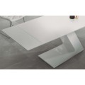 Bílý lesklý moderní rozkládací jídelní stůl VITO 160 (220) cm