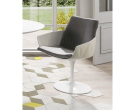 Bílá futuristická moderní otočná židle VITO bílá